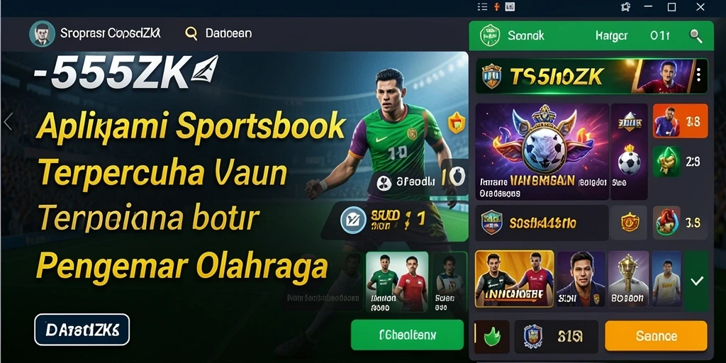 Screenshot utama 555ZK menampilkan antarmuka taruhan olahraga yang menarik.