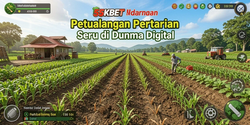 Screenshot gameplay 55KBET menampilkan aktivitas bertani yang menyenangkan.