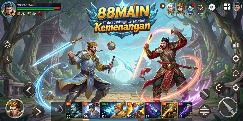 Tampilan gameplay 88MAIN yang menantang dan strategis.
