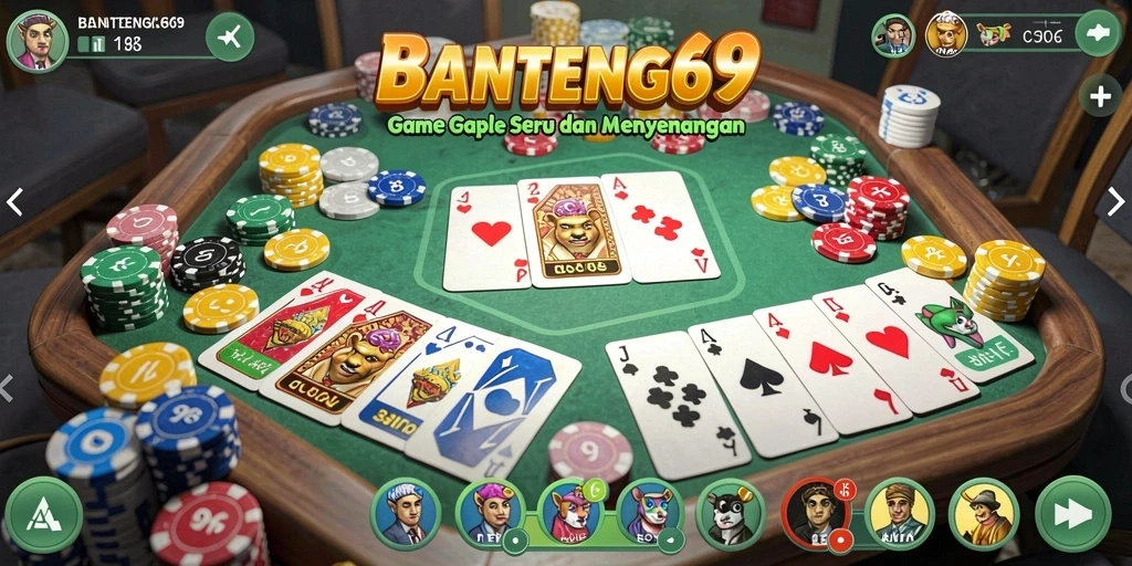 Screenshot gameplay seru BANTENG69 di dalam permainan Gaple.