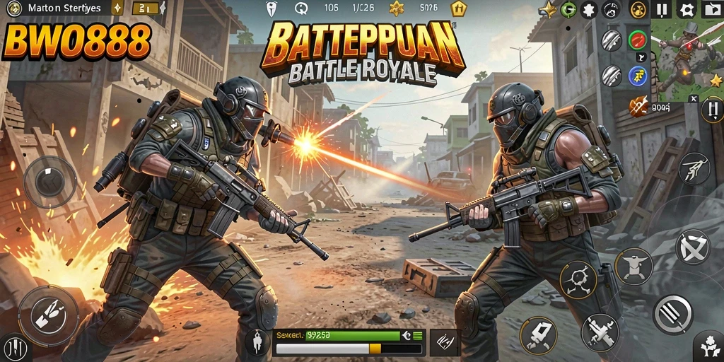 Screenshot gameplay BWO888 menampilkan pertempuran yang mendebarkan.