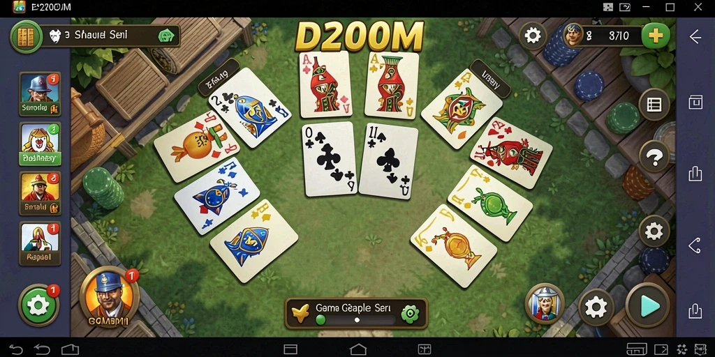 Screenshot D200M menampilkan gameplay Gaple yang menarik dan interaktif.