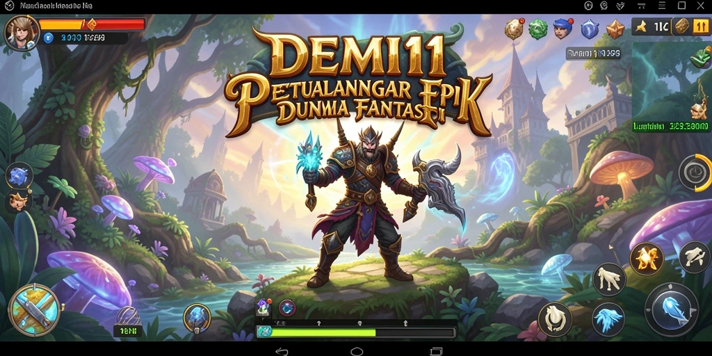Screenshot menunjukkan karakter utama dalam pertempuran sengit dengan monster di latar belakang.