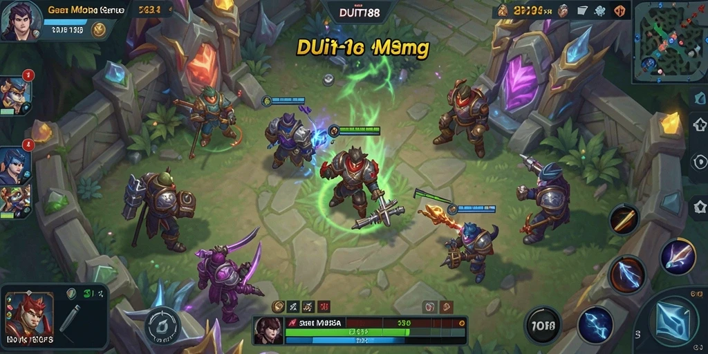 Tangkapan layar utama DUIT188 dengan aksi gameplay MOBA yang seru.
