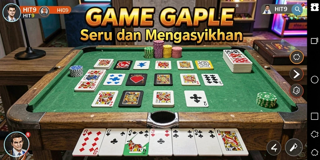 Screenshot HIT9 menampilkan gameplay Gaple yang menegangkan dan seru.