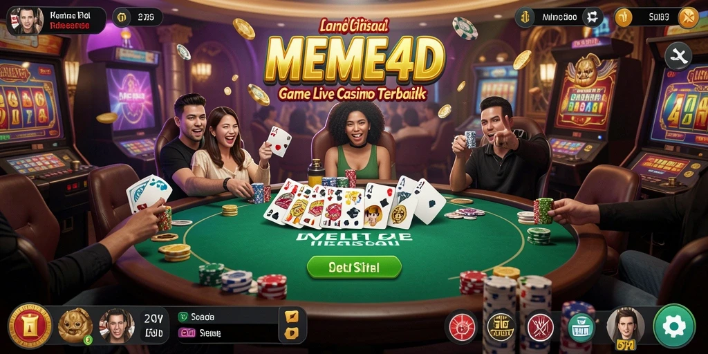 Tampilan gameplay seru di MEME4D dengan dealer langsung.