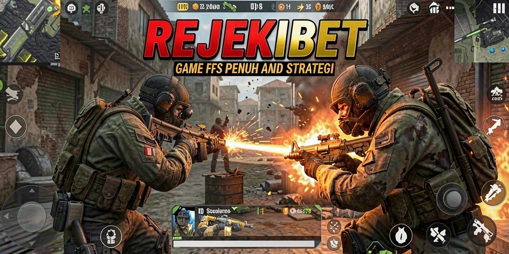 Tampilan gameplay mendebarkan dari REJEKIBET dengan aksi FPS intens.