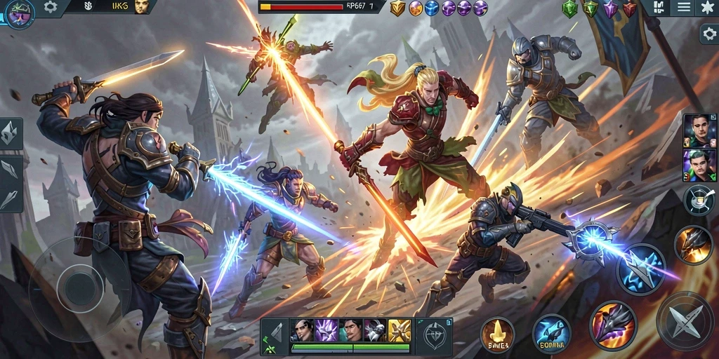 Tangkapan layar gameplay RP6677 dengan aksi seru dan karakter yang dinamis.