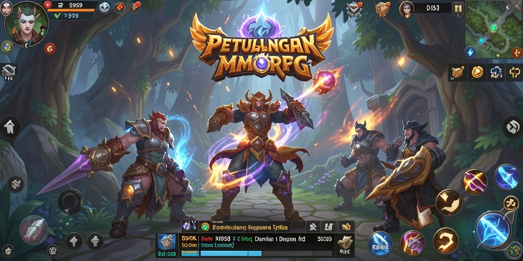 Screenshot utama S9S9 menampilkan pertempuran seru dalam dunia MMORPG.