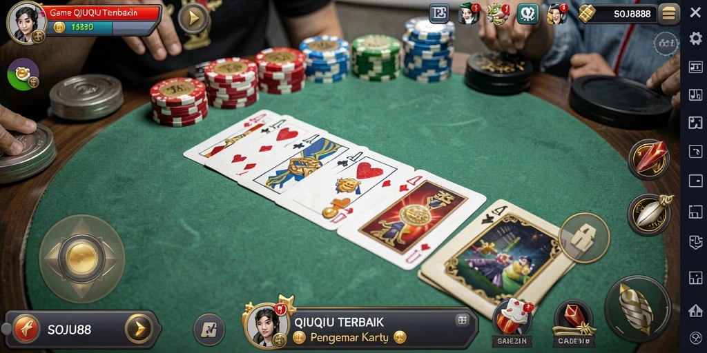 Tampilan gameplay QiuQiu yang seru dan mengasyikkan.