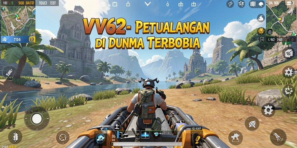 Screenshot gameplay VV62 menampilkan petualangan dengan grafis indah.