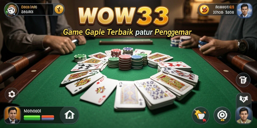 Tampilan gameplay WOW33 dengan pengalaman Gaple yang menarik.